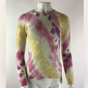 Charter Club Sz S 100% Cashmere Dip Dye Sweater Multicolor Lightweight Pullon